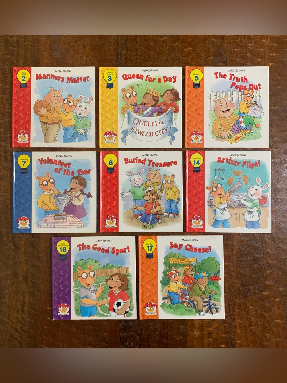 PBS Kids Arthur's Family Values By Marc Brown 8pc Hardcover Children’s Book Set